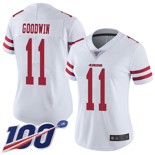 San Francisco 49ers Limited White Women 11 Marquise Goodwin Road NFL Jersey 100th Vapor Untouchable
